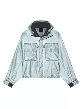 Укороченная парка из светоотражающей технической ткани Givenchy, цвет silvery