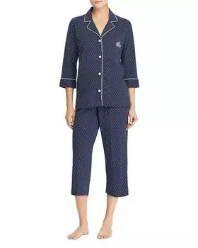 Укороченная пижама из хлопкового джерси Bingham Knits Ralph Lauren