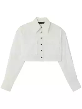Укороченная поплиновая рубашка Proenza Schouler, белый