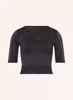 Укороченная рубашка аэрокнит Adidas, черный