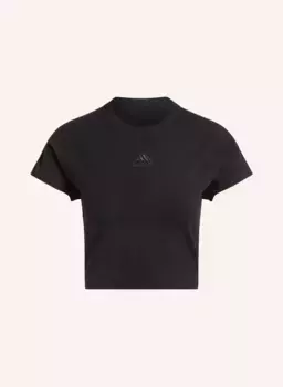 Укороченная рубашка Adidas, черный