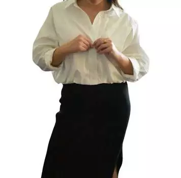 Укороченная рубашка Anna на пуговицах белого цвета falcon park