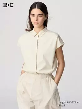 Укороченная рубашка (без рукавов) Uniqlo, белый