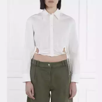 Укороченная рубашка Elisa Hugo, белый