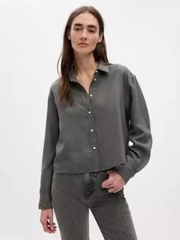 Укороченная рубашка Gap, серый