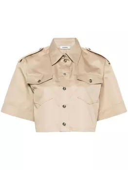 Укороченная рубашка Indiana SANDRO, бежевый