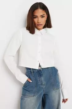 Укороченная рубашка из 100% хлопка Pixiegirl Petite, белый