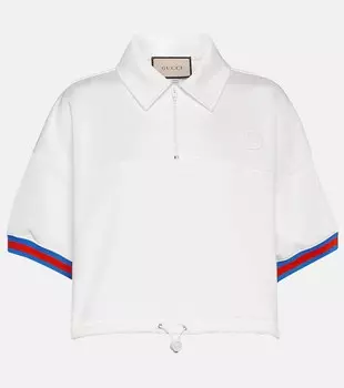 Укороченная рубашка из джерси Gucci, белый