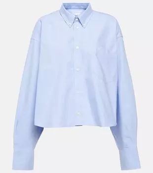 Укороченная рубашка из хлопка ami de cur Ami Paris, синий