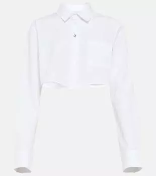 Укороченная рубашка из хлопка Coperni, белый