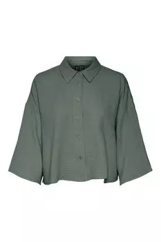 Укороченная рубашка из хлопка Vero Moda, зеленый