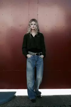 Укороченная рубашка из искусственной замши ZARA, черный