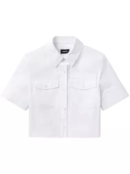 Укороченная рубашка из поплина We11done, белый