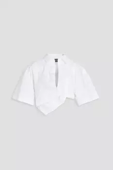 Укороченная рубашка-капри из хлопкового поплина JACQUEMUS, белый