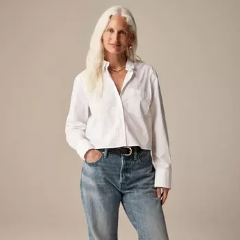 Укороченная рубашка на пуговицах J.Crew, белый