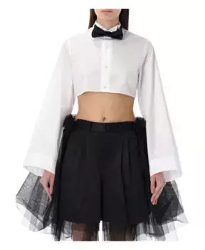 Укороченная рубашка Papillon Noir Kei Ninomiya, белый