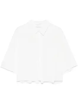 Укороченная рубашка Patrizia Pepe с бляшкой-логотипом, белый