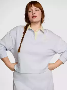 Укороченная рубашка-поло с длинными рукавами в стиле регби Pink, синий