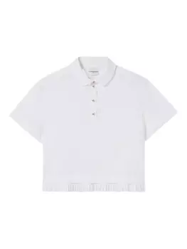 Укороченная рубашка поло с оборками по низу Claudie Pierlot, белый