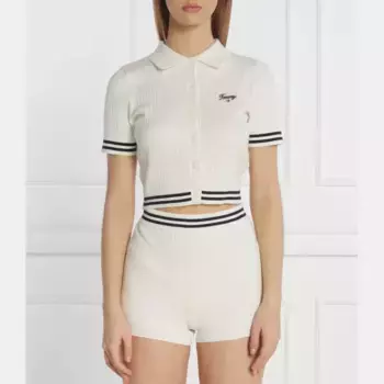 Укороченная рубашка-поло Tommy Hilfiger, белый