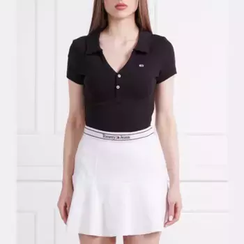 Укороченная рубашка-поло Tommy Hilfiger, черный