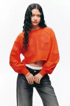 Укороченная рубашка с длинными рукавами Monki, оранжевый