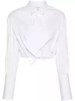 Укороченная рубашка с логотипом Genny, белый