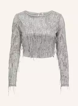 Укороченная рубашка с пайетками Only, серебряный