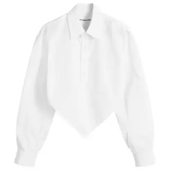 Укороченная рубашка с ромбовидным подолом Alexander Wang, белый