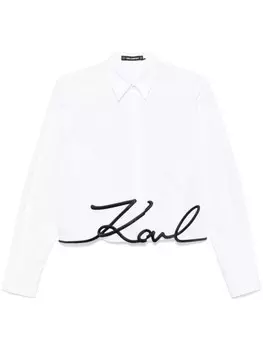 Укороченная рубашка с вышитым логотипом Karl Lagerfeld
