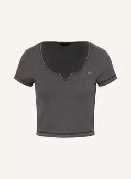 Укороченная рубашка Tommy Jeans, серый