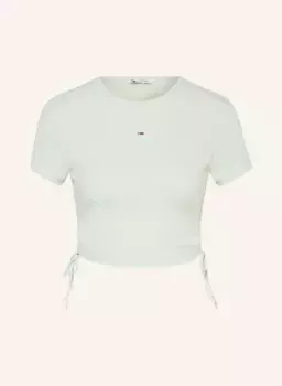 Укороченная рубашка Tommy Jeans, зеленый