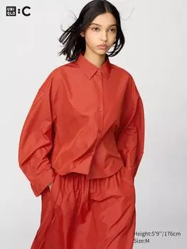 Укороченная рубашка Uniqlo, оранжевый