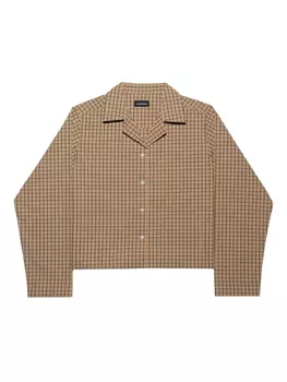 Укороченная рубашка в клетку Mainless, нейтральный