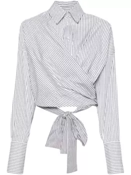 Укороченная рубашка в полоску Viktor & Rolf, серый