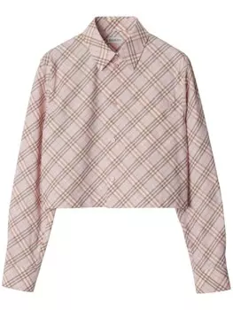 Укороченная рубашка в винтажную клетку Burberry, розовый
