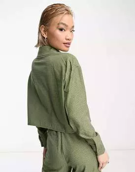 Укороченная рубашка в зеленую клетку Heartbreak