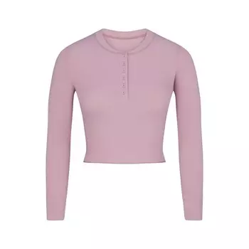 Укороченная рукава henley SKIMS, цвет dusk