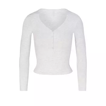 Укороченная рукава с длинными рукавами SKIMS, цвет light heather grey