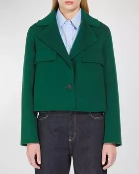 Укороченная шерстяная куртка Kelly Weekend Max Mara, цвет Green