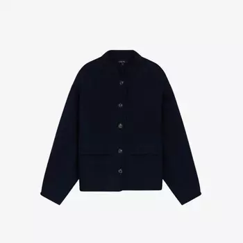 Укороченная шерстяная куртка свободного кроя Olympe Soeur, синий