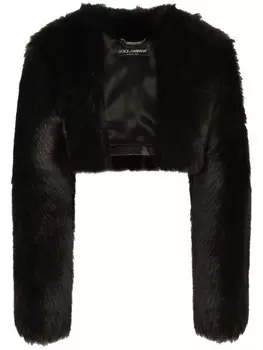 Укороченная шуба Dolce & Gabbana, черный