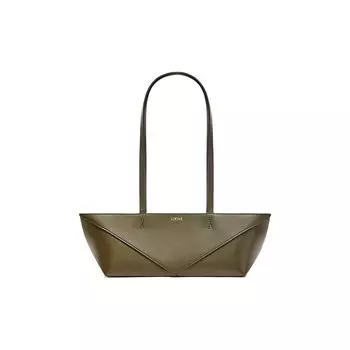 Укороченная складная сумка Loewe Puzzle, темно-зеленый хаки