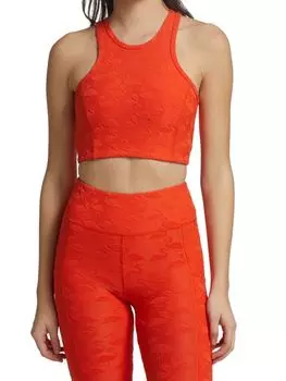 Укороченная спортивная майка TWENTY Montreal Flamingo 3D Activewear, hot coral