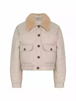 Укороченная стеганая куртка Brunello Cucinelli, серый