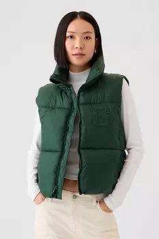 Укороченная стеганая куртка с логотипом Gap, зеленый