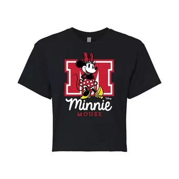 Укороченная студенческая футболка Disney's Minnie Mouse Juniors, черный