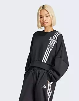 Укороченная толстовка Adibreak черного цвета adidas Originals