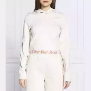 Укороченная толстовка Calvin Klein, бежевый
