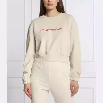 Укороченная толстовка Calvin Klein, бежевый